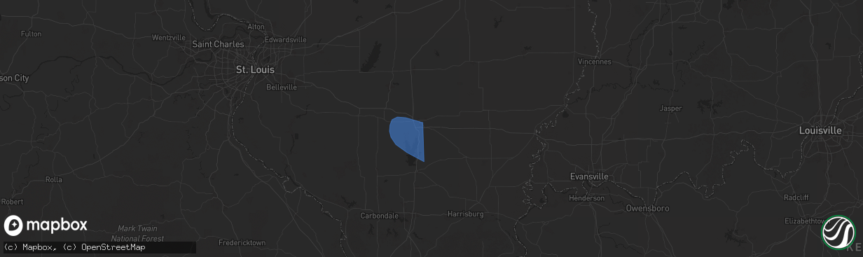 Hail map in Opdyke, IL on October 19, 2025