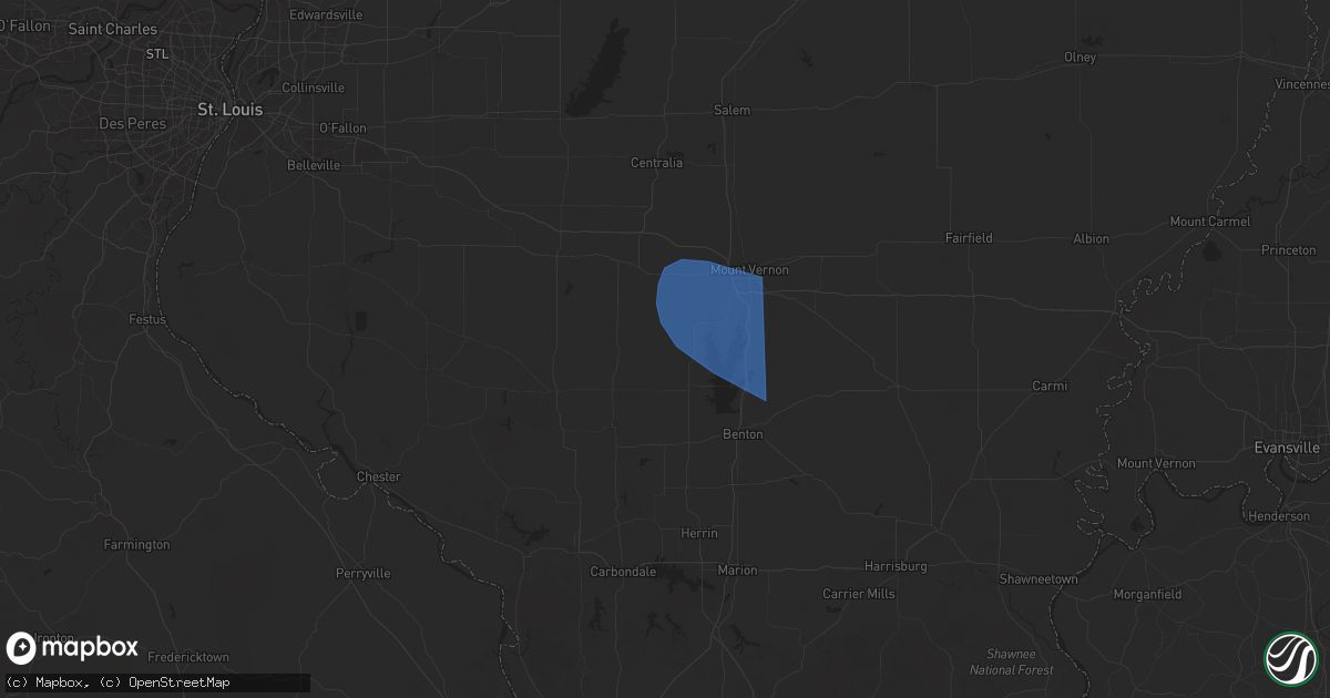 Hail map in Scheller, IL on October 19, 2025