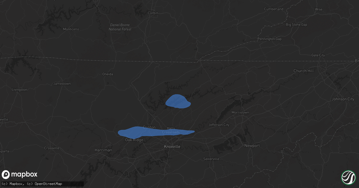 Hail map in Sharps Chapel, TN on October 19, 2025