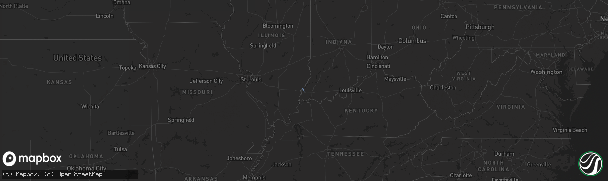 Hail map on October 19, 2025