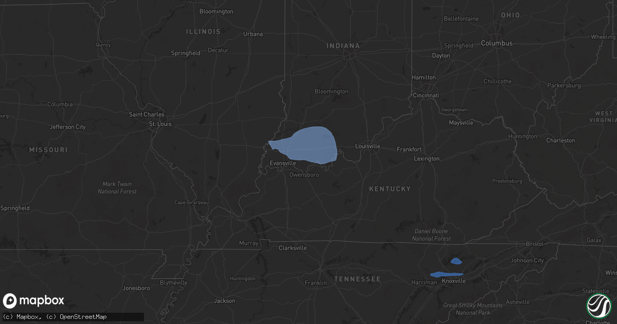 Hail map on October 19, 2025