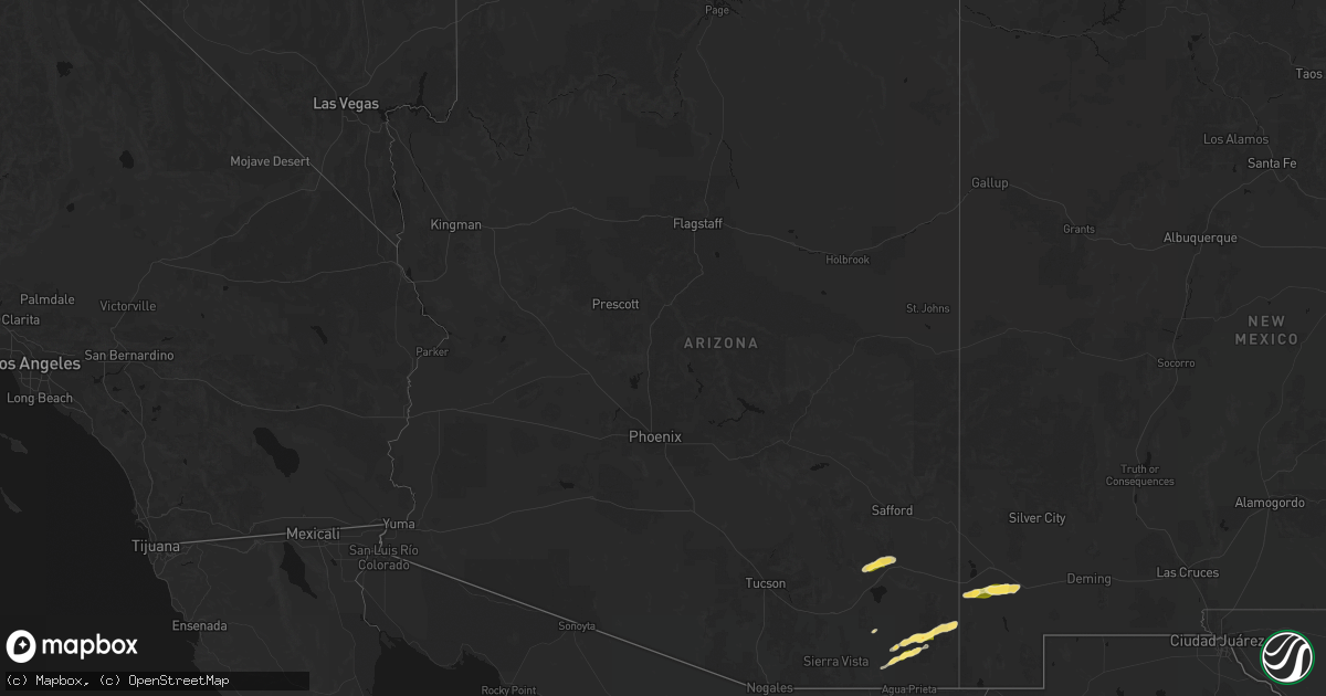 Hail map in Arizona on October 19, 2026