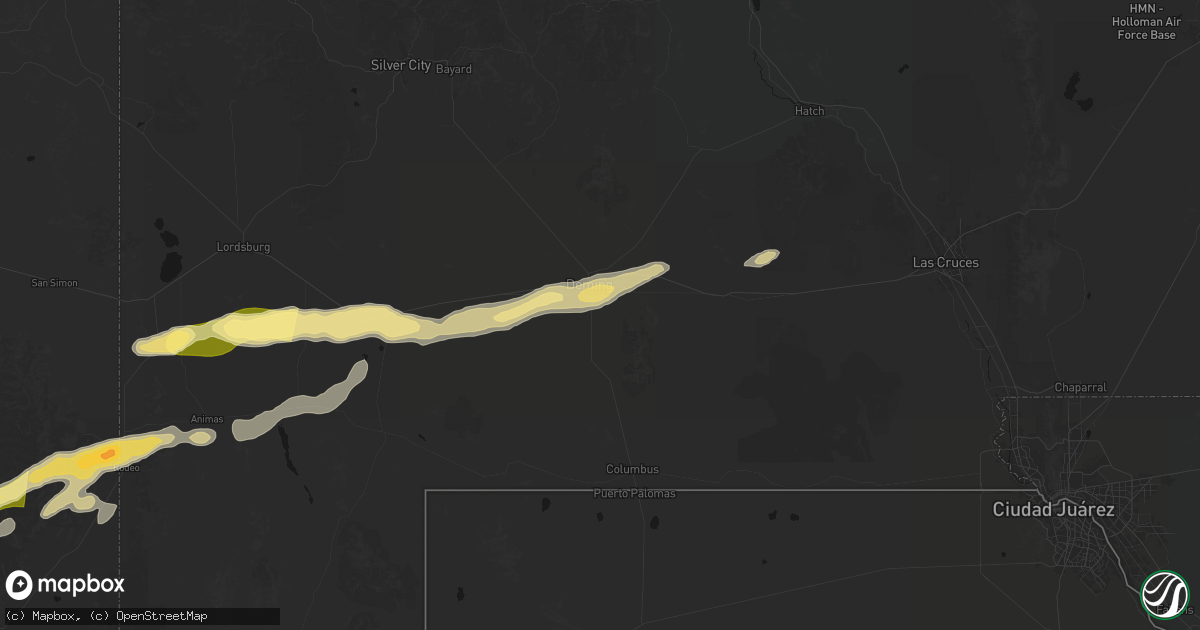 Hail map in Deming, NM on October 19, 2026
