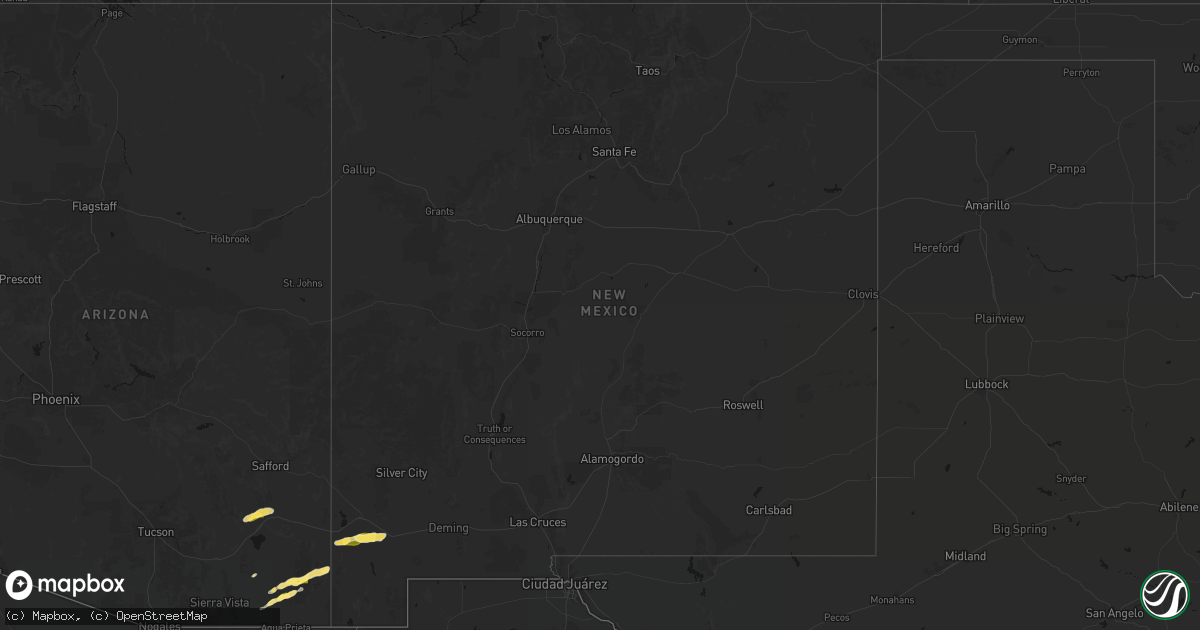 Hail map in New Mexico on October 19, 2026