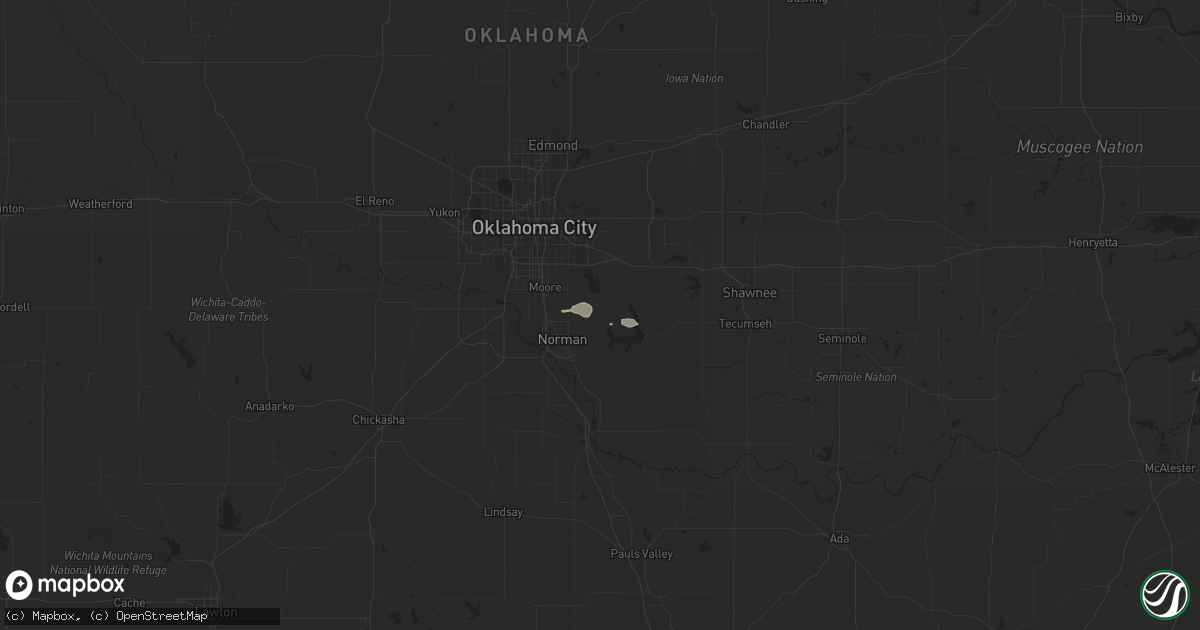 Hail map in Norman, OK on October 20, 2013
