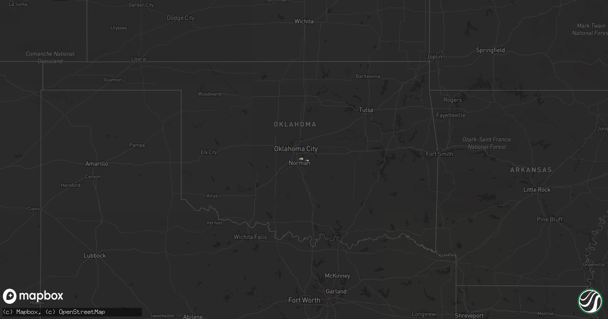 Hail map in Oklahoma on October 20, 2013