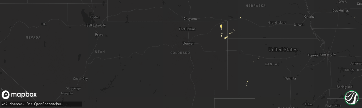 Hail map in Colorado on October 20, 2015