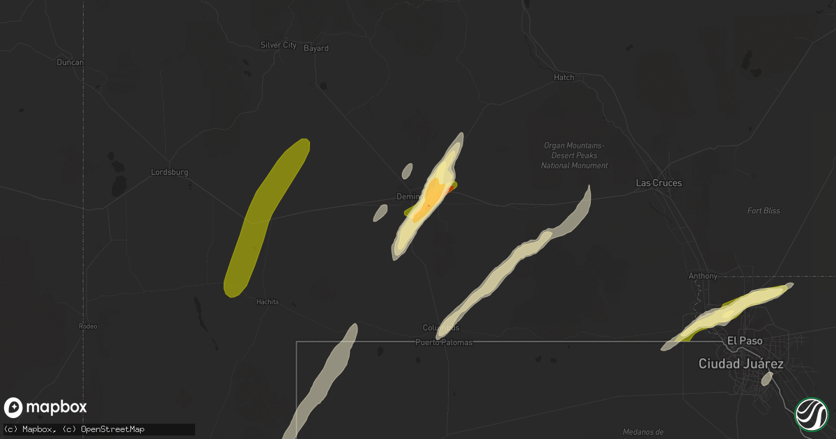 Hail map in Deming, NM on October 20, 2015