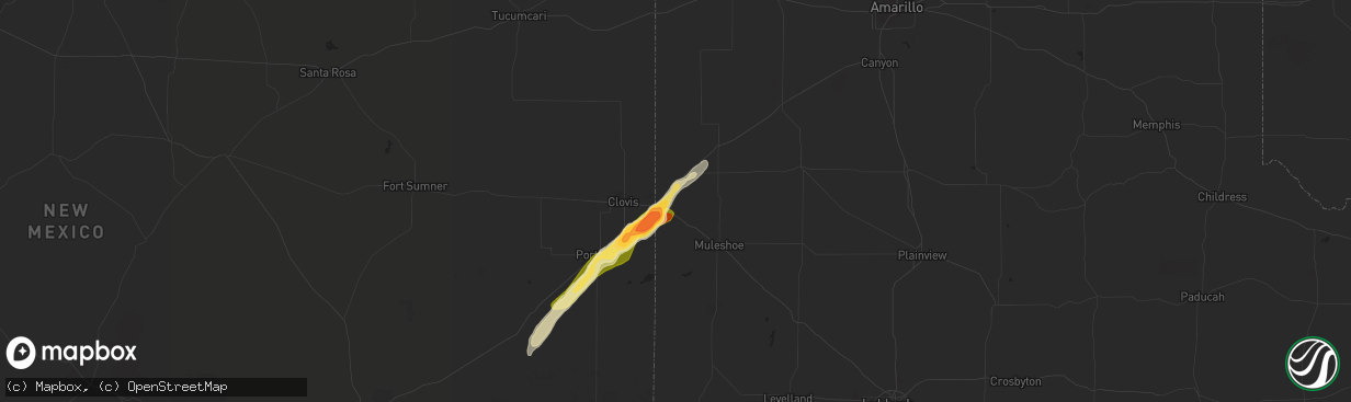 Hail map in Farwell, TX on October 20, 2015