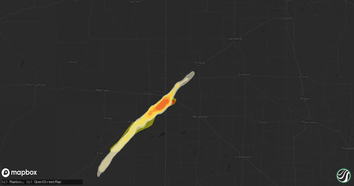 Hail map in Farwell, TX on October 20, 2015