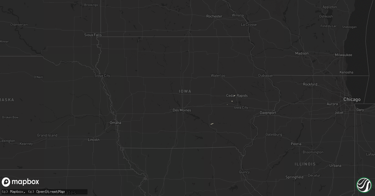 Hail map in Iowa on October 20, 2015
