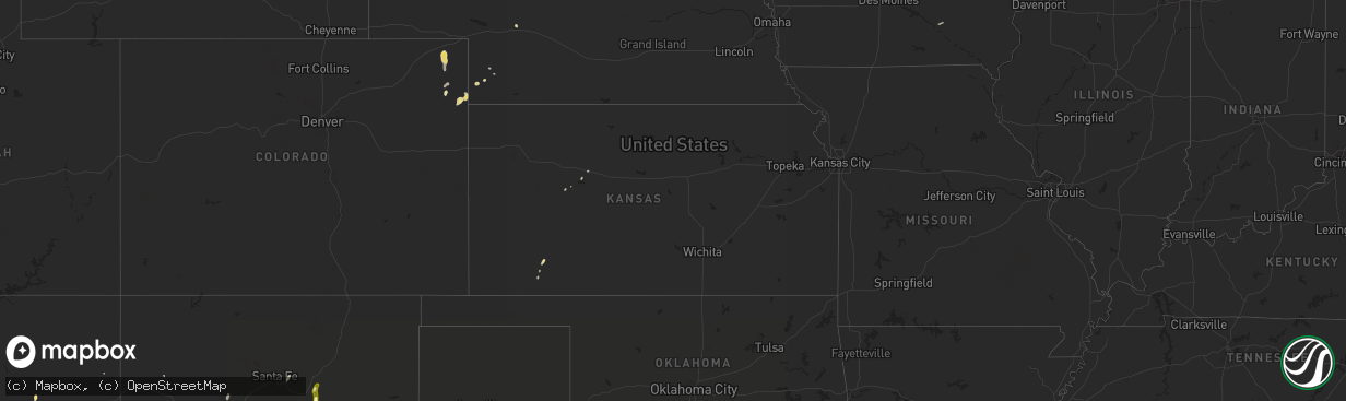 Hail map in Kansas on October 20, 2015