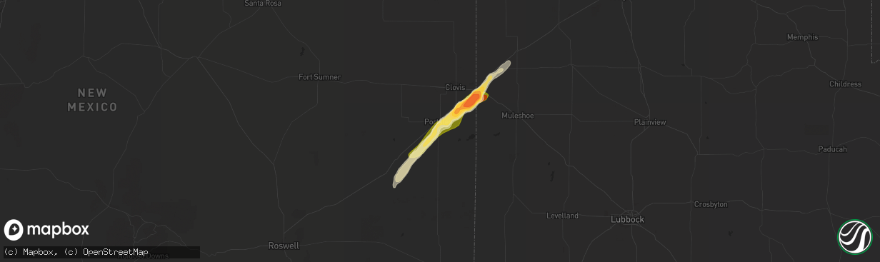 Hail map in Portales, NM on October 20, 2015