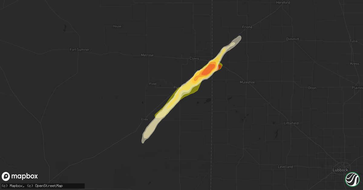 Hail map in Portales, NM on October 20, 2015