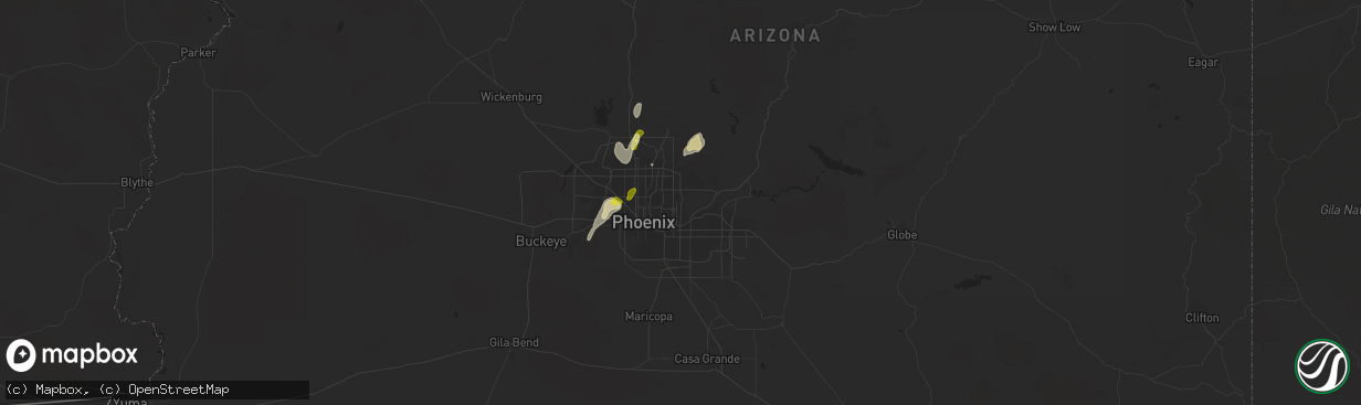 Hail map in Scottsdale, AZ on October 20, 2015