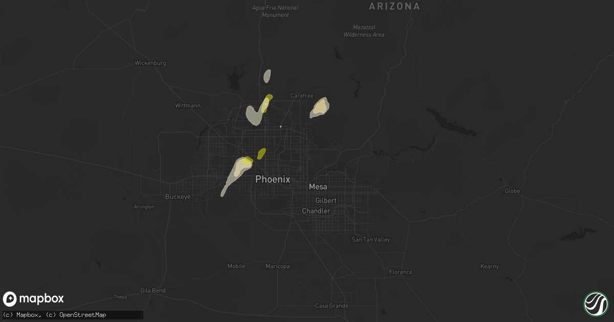 Hail map in Scottsdale, AZ on October 20, 2015