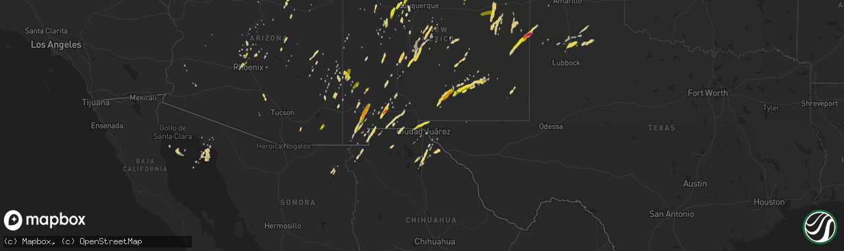 Hail map on October 20, 2015