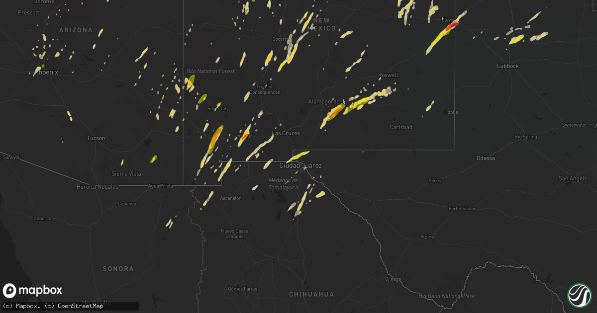 Hail map on October 20, 2015