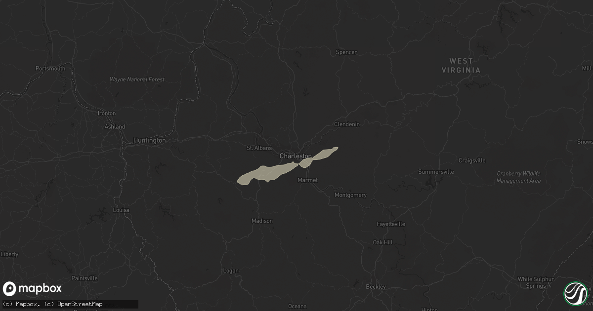 Hail map in Charleston, WV on October 20, 2016