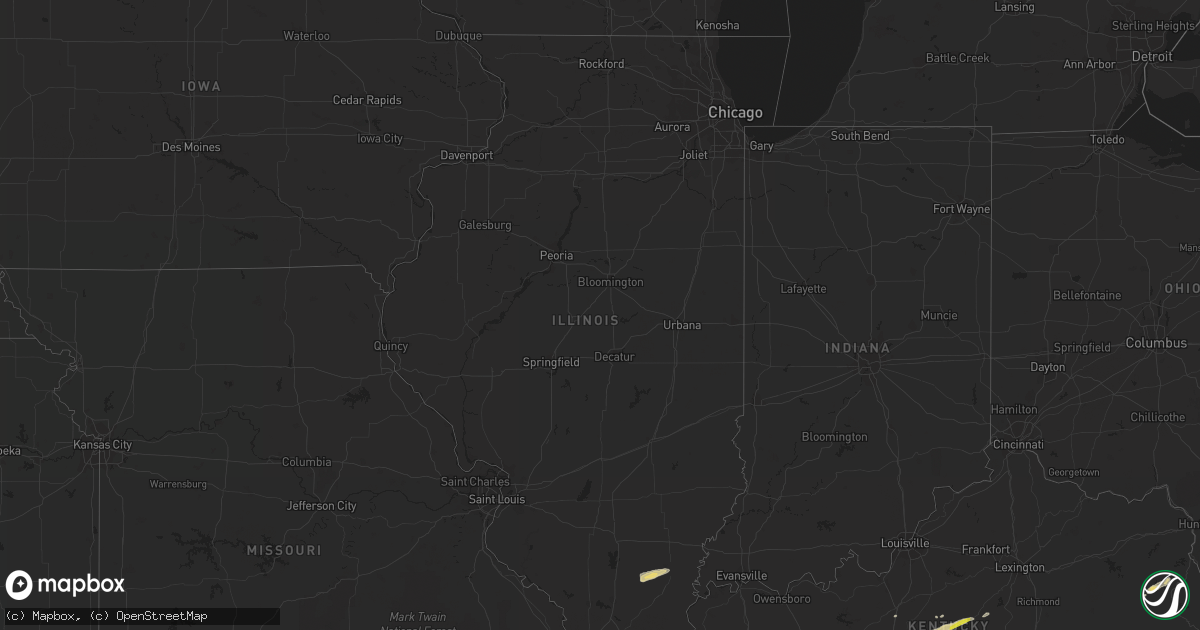 Hail map in Illinois on October 20, 2016