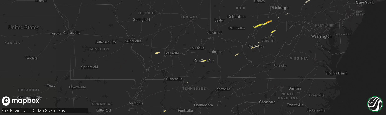 Hail map in Kentucky on October 20, 2016