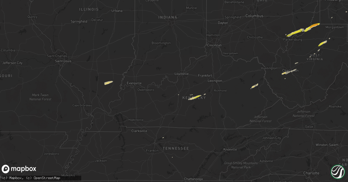 Hail map in Kentucky on October 20, 2016