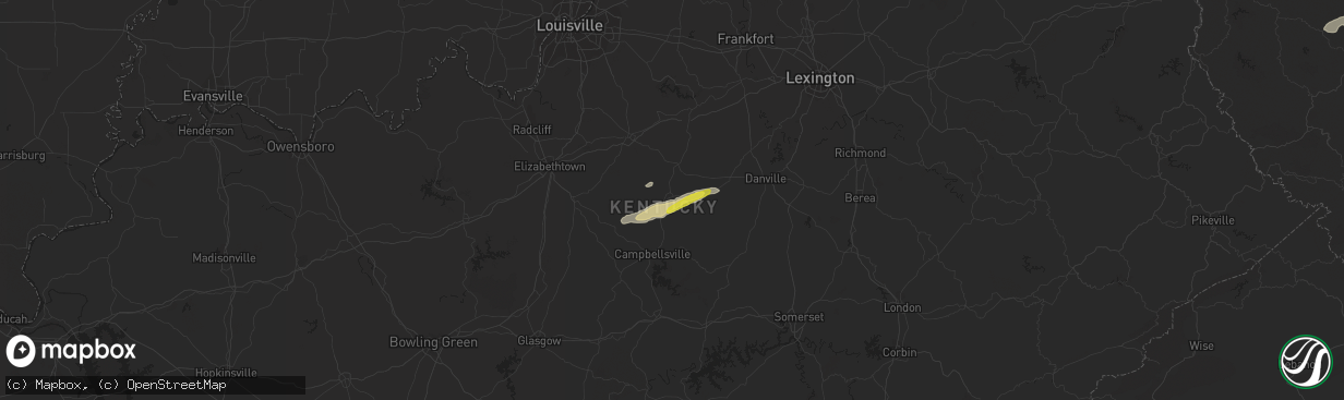 Hail map in Lebanon, KY on October 20, 2016