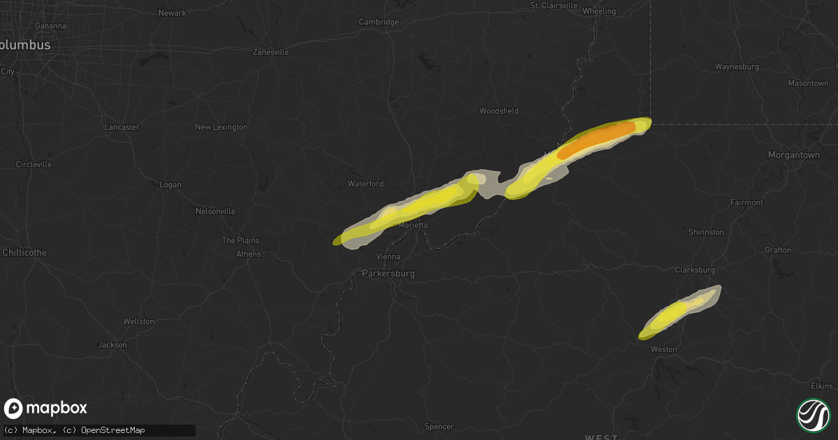Hail map in Marietta, OH on October 20, 2016