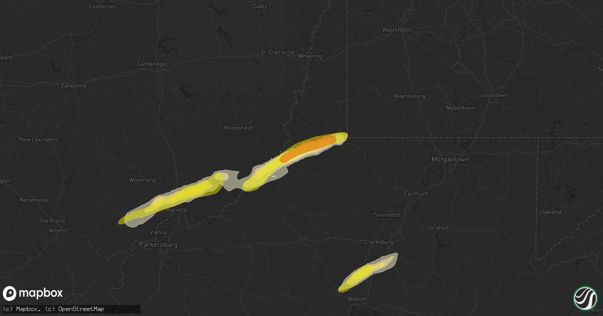 Hail map in New Martinsville, WV on October 20, 2016