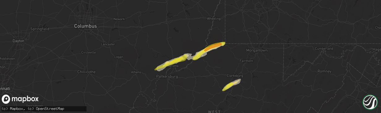 Hail map in New Matamoras, OH on October 20, 2016