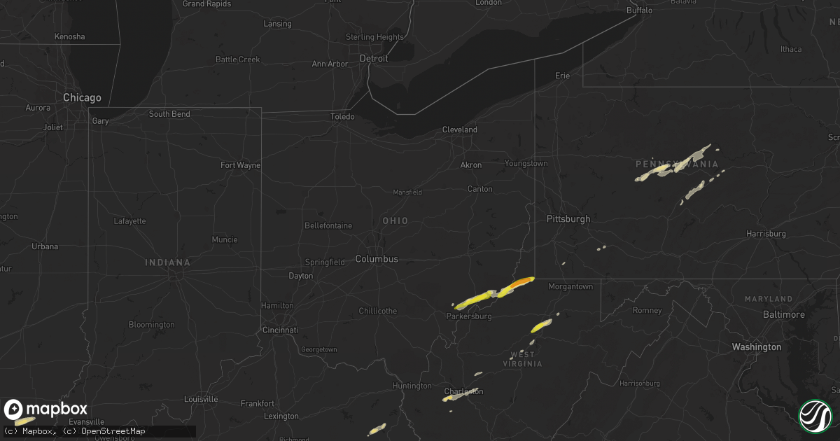Hail map in Ohio on October 20, 2016