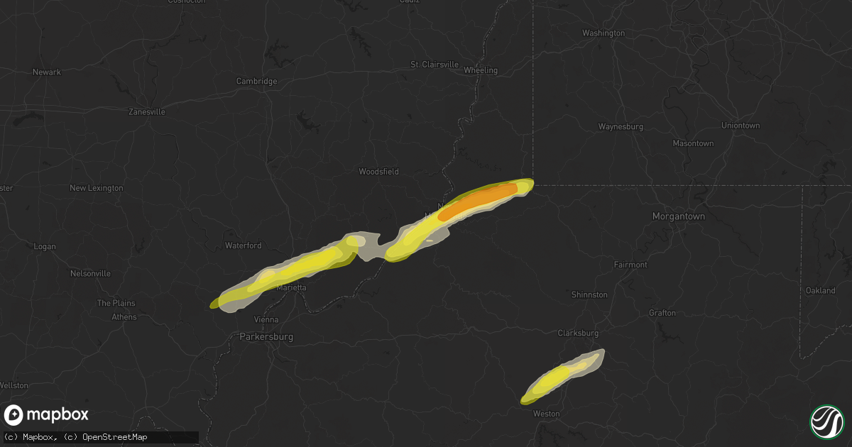 Hail map in Paden City, WV on October 20, 2016