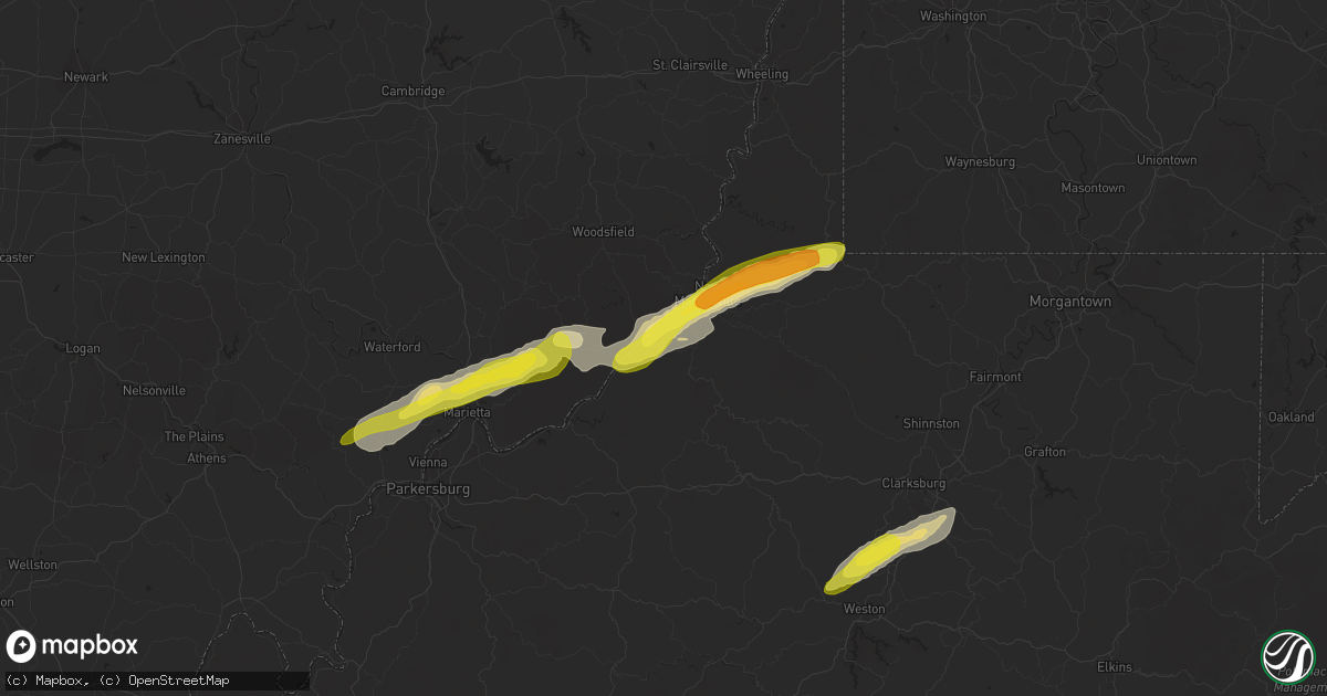 Hail map in Sistersville, WV on October 20, 2016