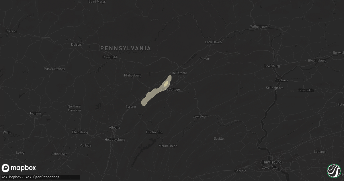 Hail map in State College, PA on October 20, 2016