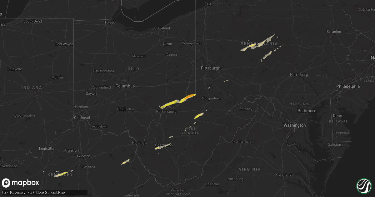 Hail map on October 20, 2016