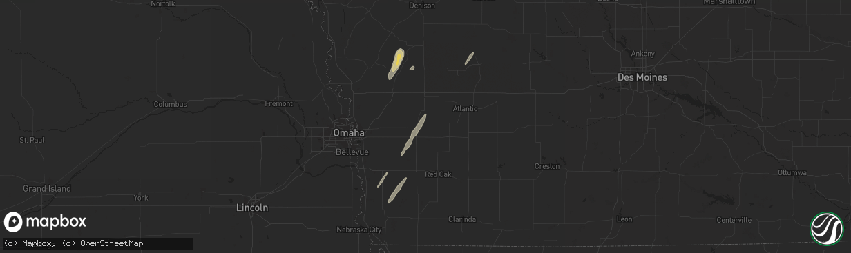 Hail map in Audubon, IA on October 20, 2017