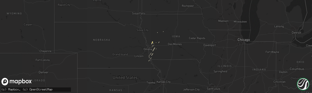 Hail map in Iowa on October 20, 2017