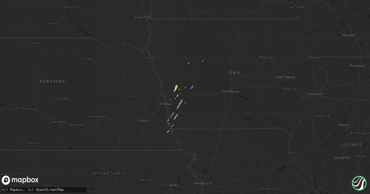 Hail map in Nebraska on October 20, 2017