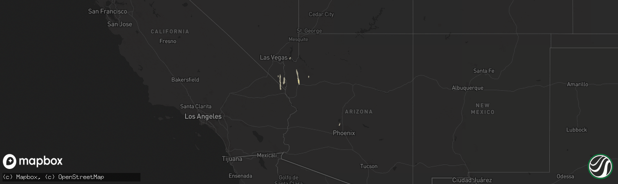 Hail map in Arizona on October 20, 2018