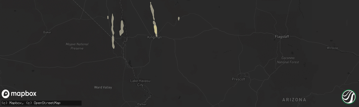 Hail map in Laughlin, NV on October 20, 2018