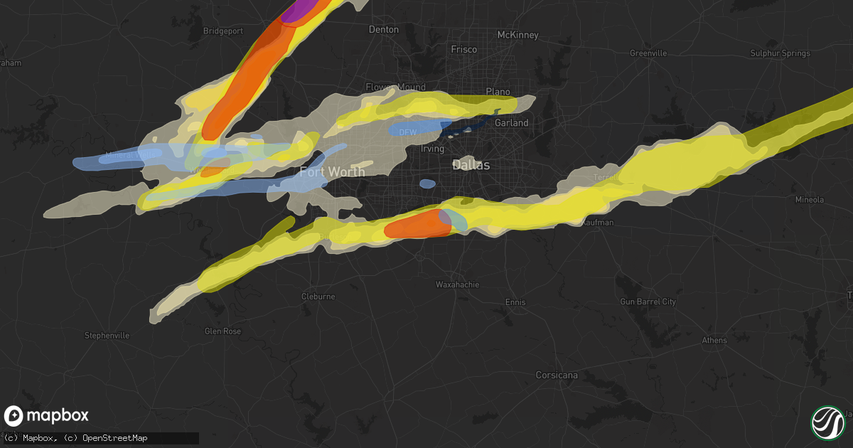 Hail map in Cedar Hill, TX on October 20, 2019
