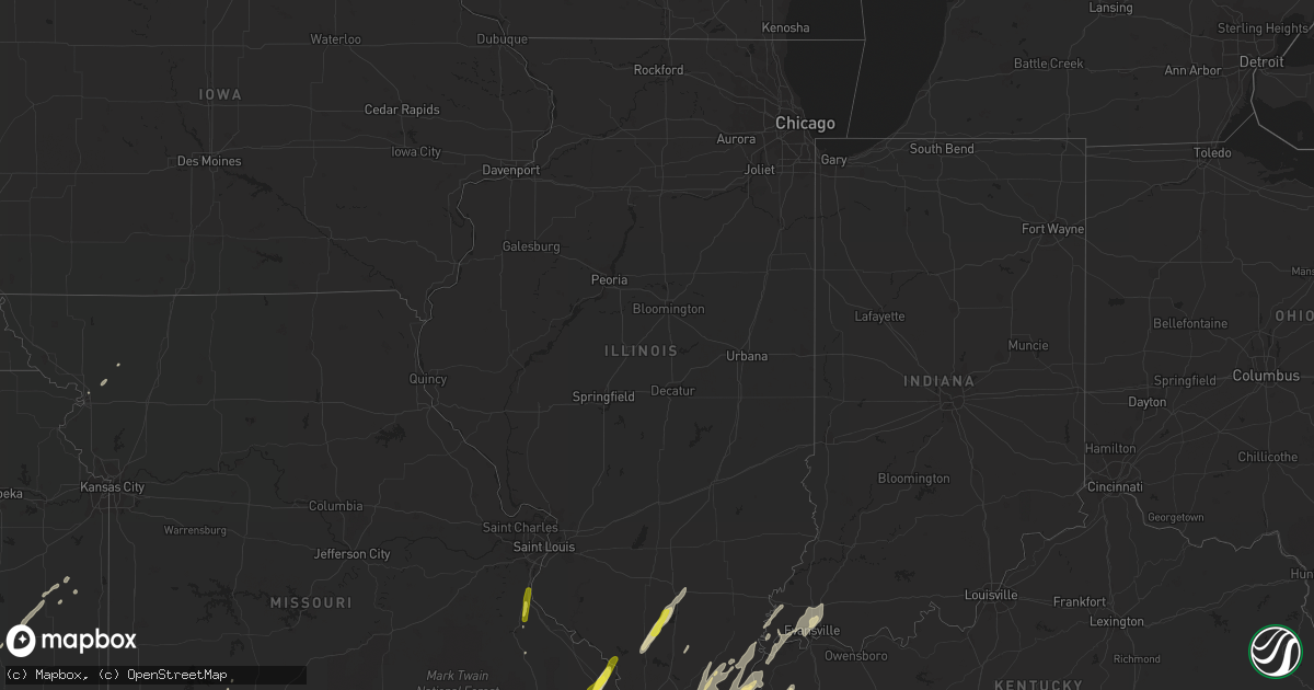 Hail map in Illinois on October 20, 2019