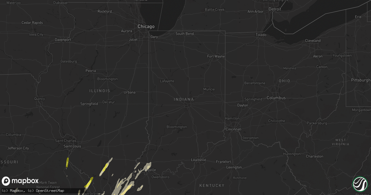 Hail map in Indiana on October 20, 2019