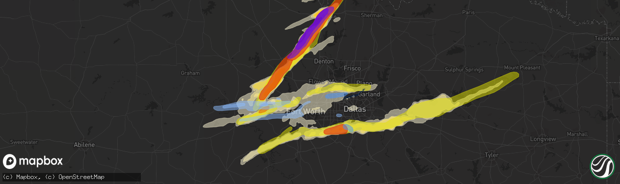 Hail map in Keller, TX on October 20, 2019