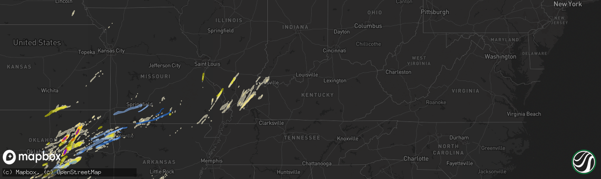 Hail map in Kentucky on October 20, 2019