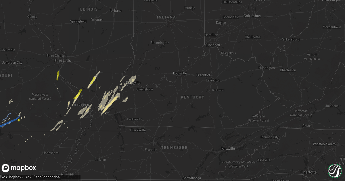 Hail map in Kentucky on October 20, 2019