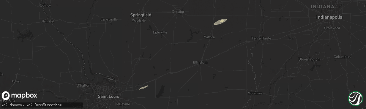 Hail map in Arcola, IL on October 20, 2020