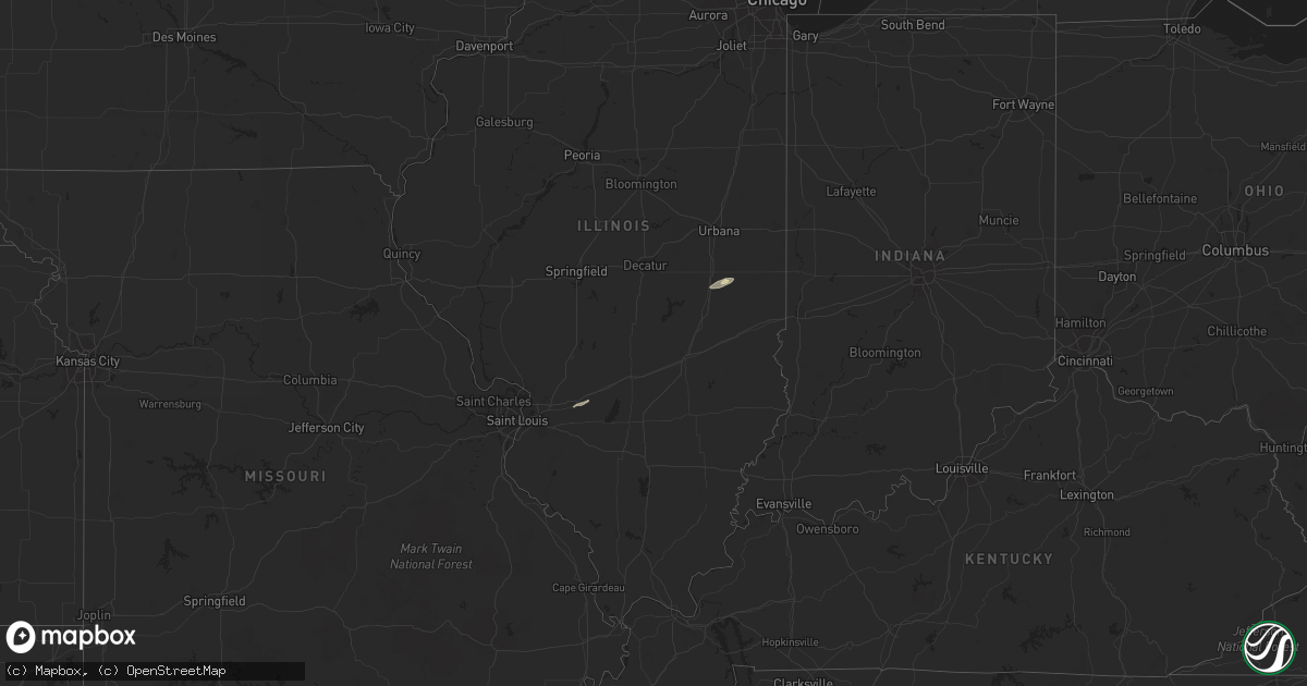 Hail map in Illinois on October 20, 2020