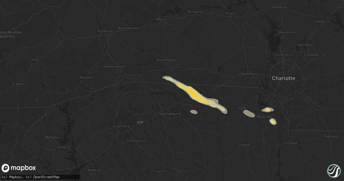 Hail map in Chesnee, SC on October 20, 2023