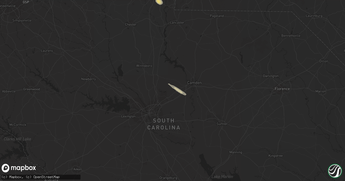 Hail map in Elgin, SC on October 20, 2023